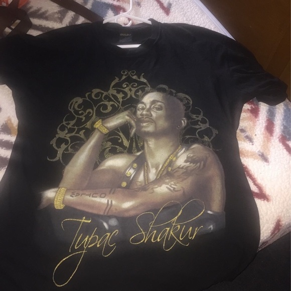 TUPAC GOLD DESIGNER TEE SHIRT CUSTOM MADE - Picture 7 of 7